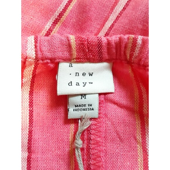 Women's Easy Linen Blend Strappy Dress (M /8-10) "PINK STRIPED" ~ NEW!!! - Picture 7 of 9